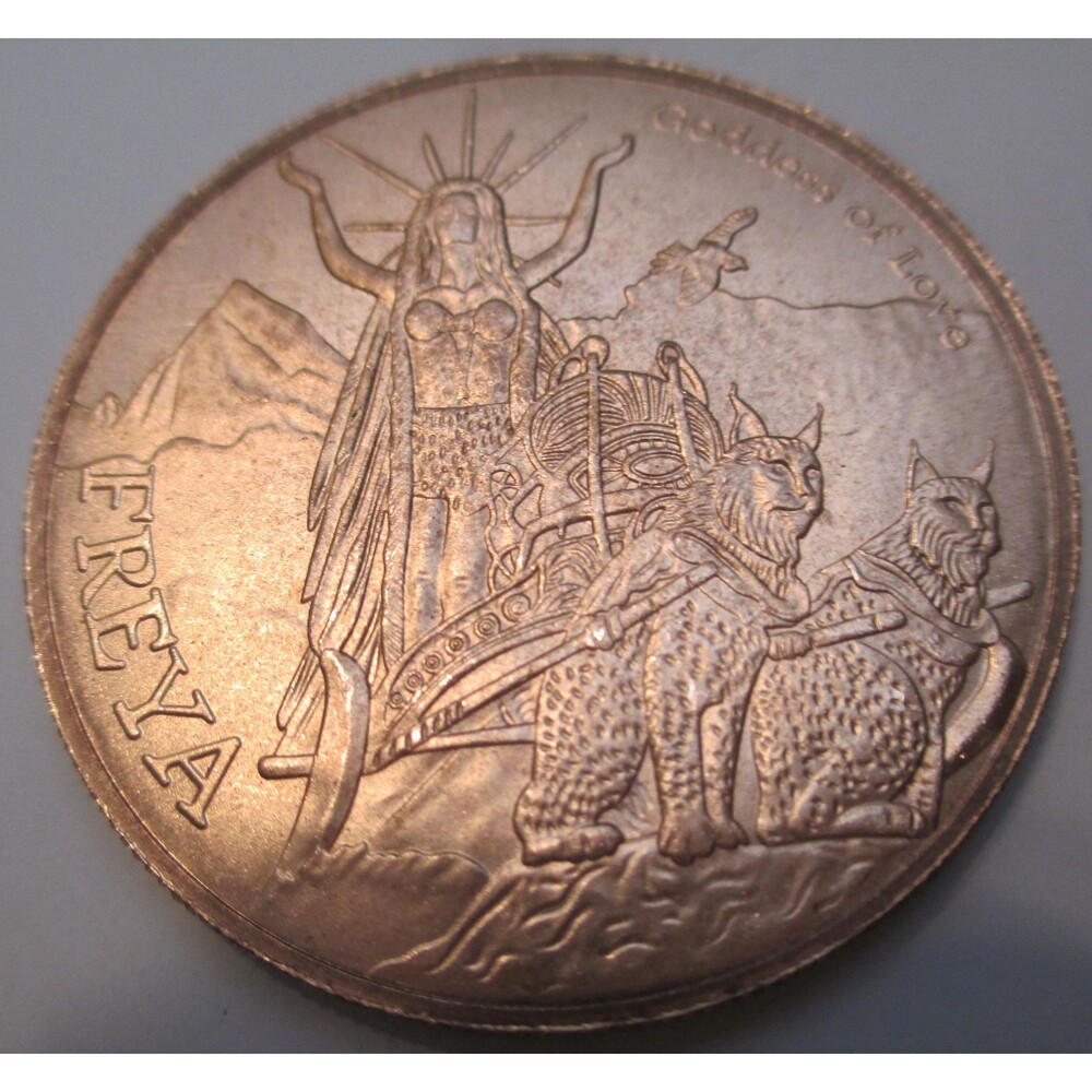 NEW-Norse Gods Freya & Odin .999 Copper BU Round USA Bullion Coin